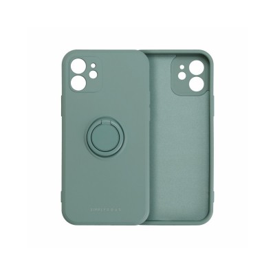 Husa Spate Roar Amber Compatibila Cu iPhone 13 Pro Max, Inel Metalic Pe Spate, Verde